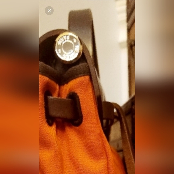 Auth HERMES Her Bag Ado PM 2-Wy Backpack Orange/Red/Dark Brown Canvas - Picture 10 of 16